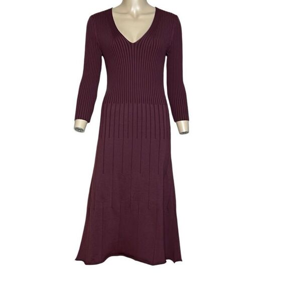 Wolford Merino Wool Rib Dress Burgundy NWT M - Picture 6 of 13